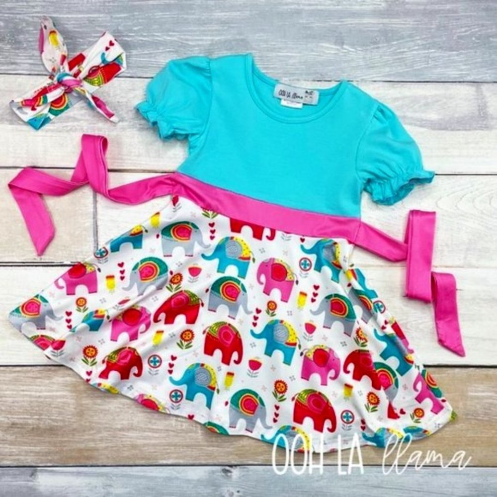 NWT:  Ellie Eliphant Tie Back Twirl Dress by Ooh-La-Llama (3T and 4T)